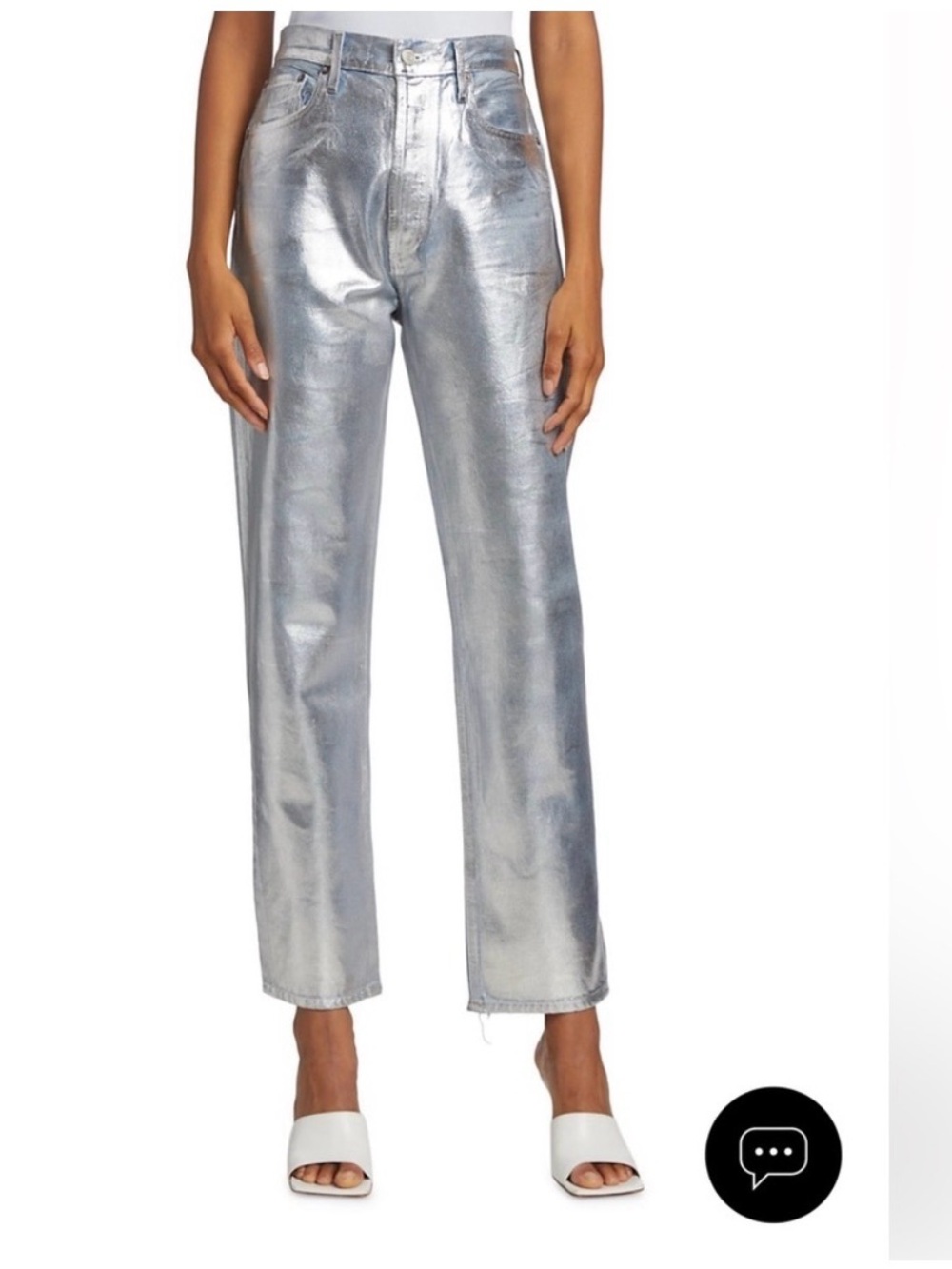 Agolde 90s Pinch Waist Straight Jeans - Metallic Color size 27